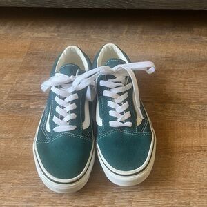 Vans Teal and White Sneakers